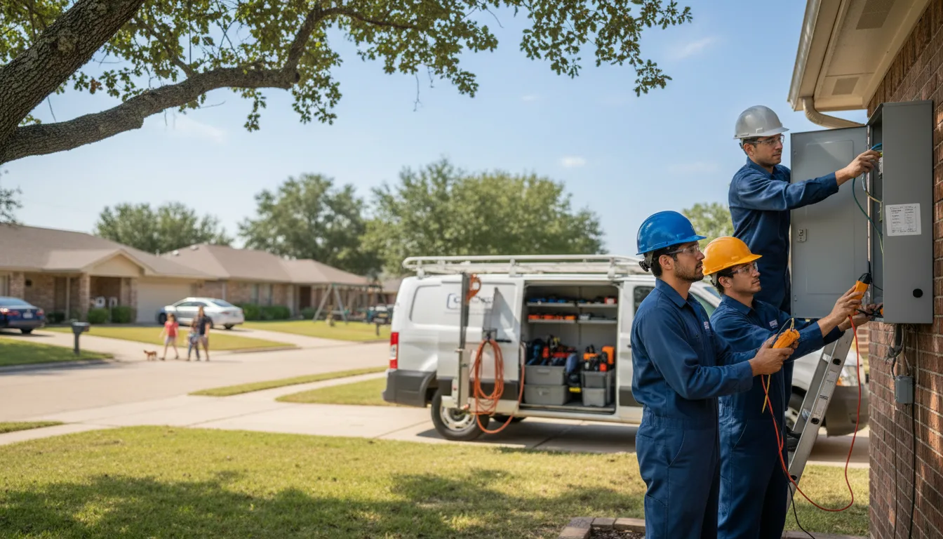 Certified electrician providing emergency electrical services in Rule, TX